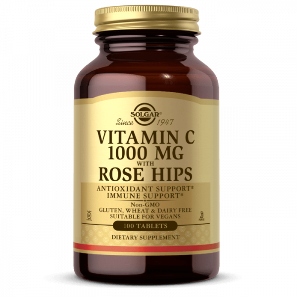 Solgar, Vitamin C, 1000mg, Rose Hips, 100 Tabletten