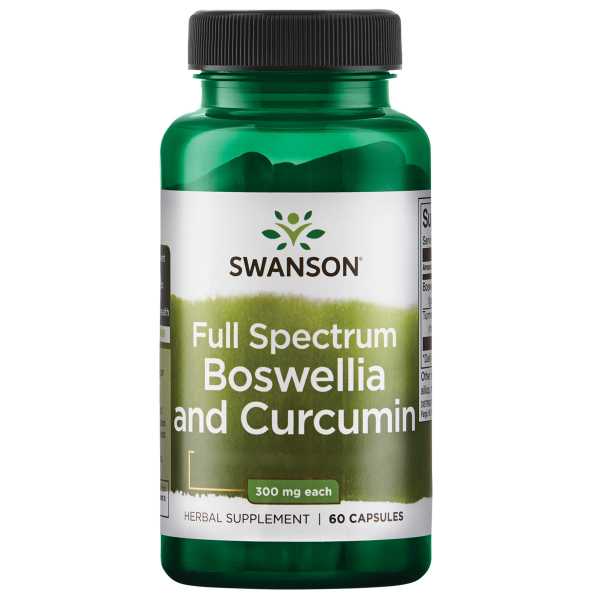 Swanson, Full Spectrum Boswellia and Curcumin, 60 Kapseln