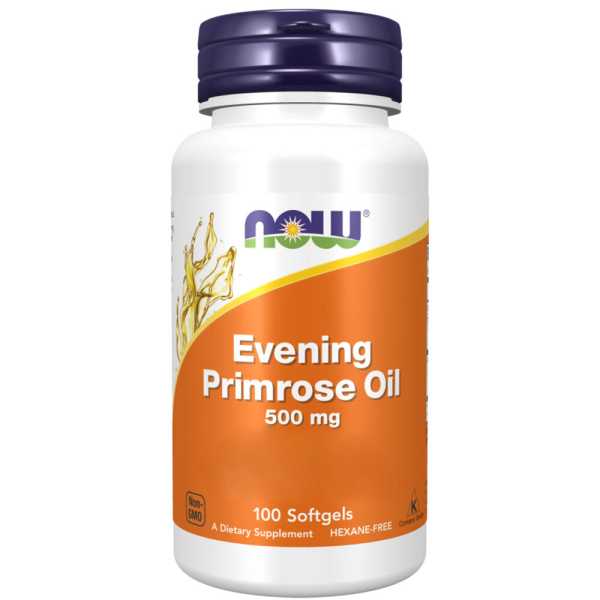 Now Foods, Evening Primrose Oil ( Nachtkerzenöl ), 500 mg, 100 Weichkapseln