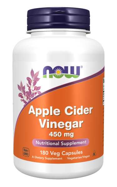 Now Foods, Apple Cider Vinegar, 450 mg, 180 Kapseln