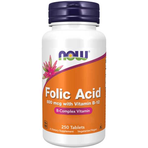 Now Foods, Folic Acid, 800mcg, 250 Tabletten
