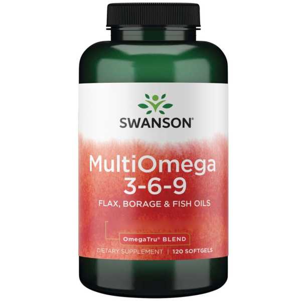 Swanson, Multiomega 3-6-9 Flax, Borage & Fish Oils, 120 Weichkapseln