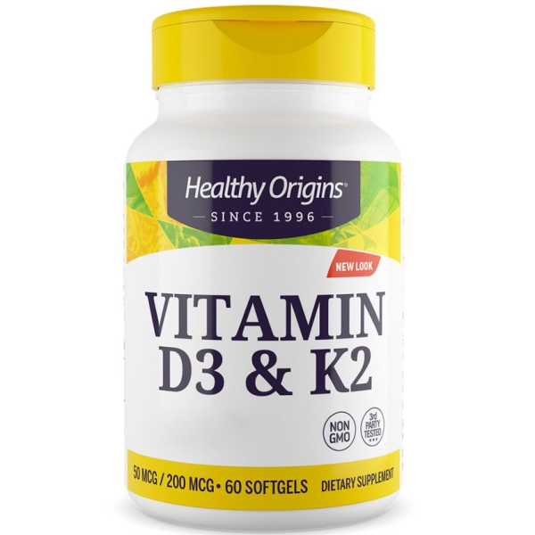 Healthy Origins, Vitamin D3 & K2, 60 Weichkapseln | Sonderposten