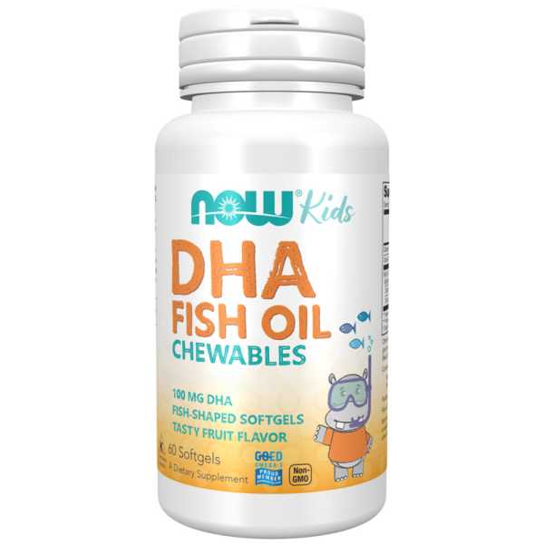 Now Foods, DHA Kids Fish Oil Chewable, 60 Weichkapseln