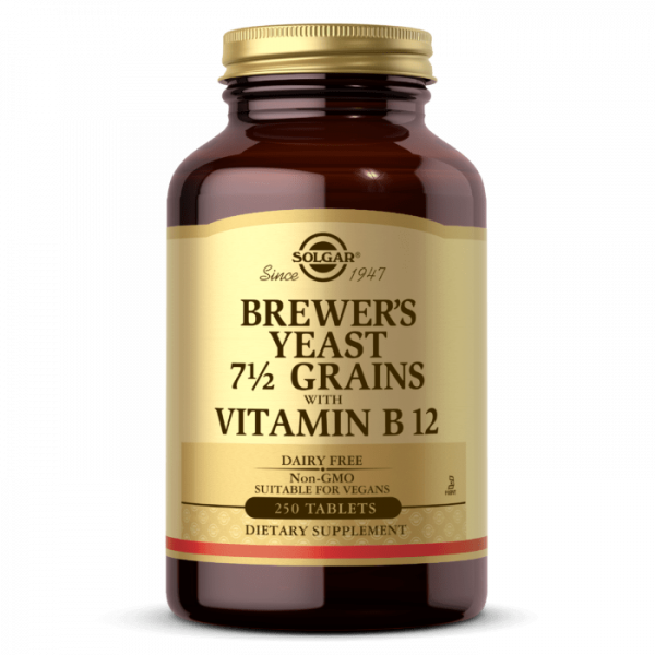 Solgar, Brewer`s Yeast 7 1/2 Grains with Vitamin B12, 250 Veg. Tabletten