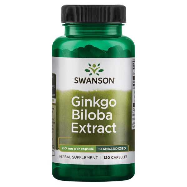 Swanson, Ginkgo Biloba Extract Std, 60mg,120 Kapseln