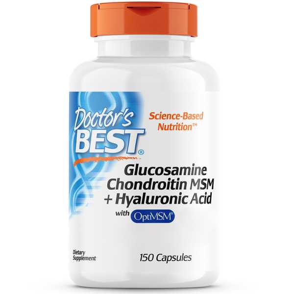 Doctor's Best, Glucosamin, Chondroitin, MSM + Hyaluronsäure, 150 Kapseln