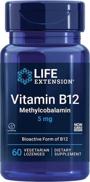 Life Extension, Vitamin B12 (Methylcobalamin), 5mg, 60 Lutschtabletten