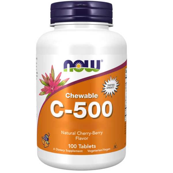 Now Foods, Chewable C-500, Natural Cherry-Berry Favlor, 100 Tabletten