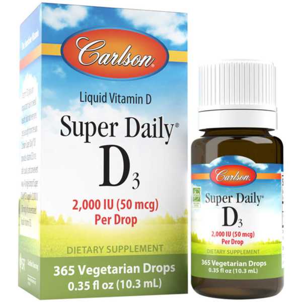 Carlson Labs, Super Daily D3, 2000IU, 10.3ml