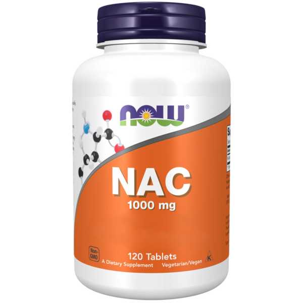 Now Foods, NAC (N-Acetyl Cysteine), 1000mg, 120 Tabletten