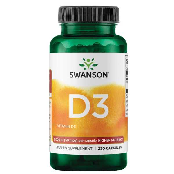 Swanson, Vitamin D3, 2,000 IU, 250 Kapseln