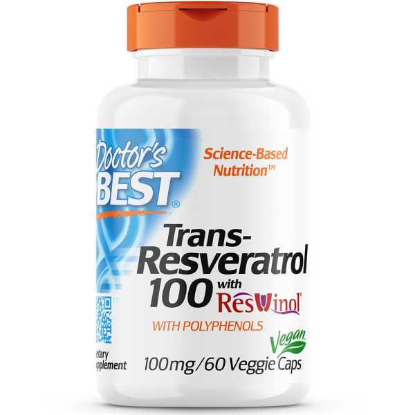 Doctor's Best, Trans-Resveratrol 100 mit ResVinol-25, 100mg, 60 Veg. Kapseln