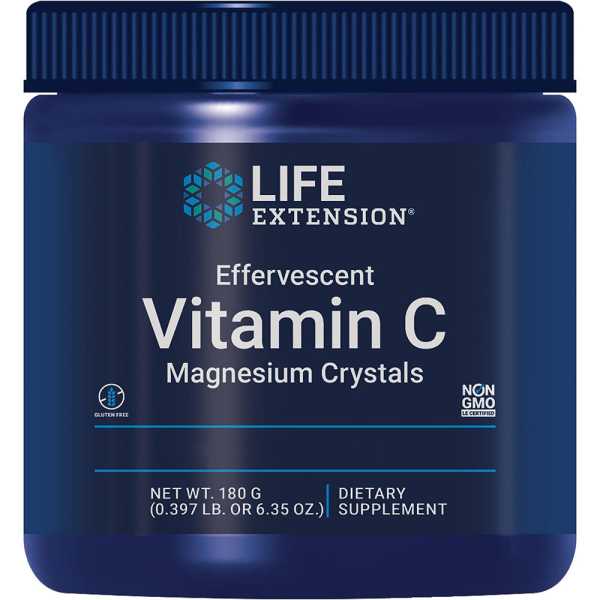 Life Extension, Effervescent Vitamin C Magnesium Crystals,180g