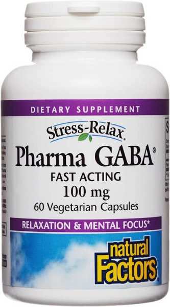 Natural Factors, Stress Relax, Pharma GABA®, 100mg, 60 Veg. Kapseln