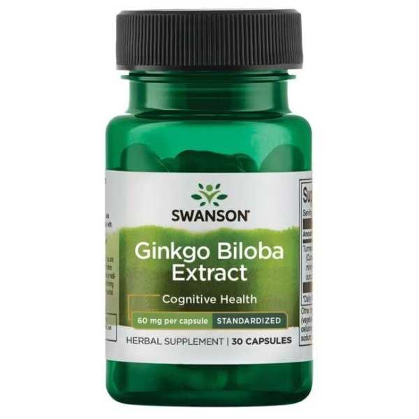 Swanson, Ginkgo Biloba Extract, 60mg, 30 Kapseln