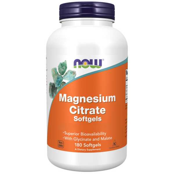 Now Foods, Magnesium Citrate, 180 Weichkapseln