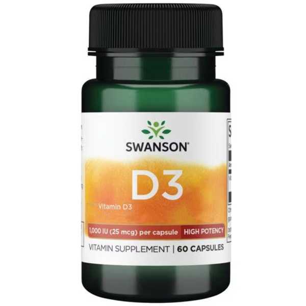 Swanson, Vitamin D3, 1,000IU, 60 Kapseln