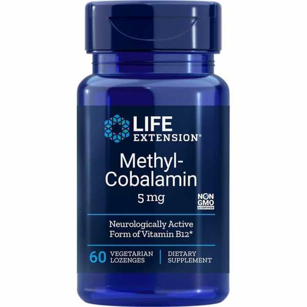 Life Extension, Vitamin B12 (Methylcobalamin), 5mg, 60 Lutschtabletten