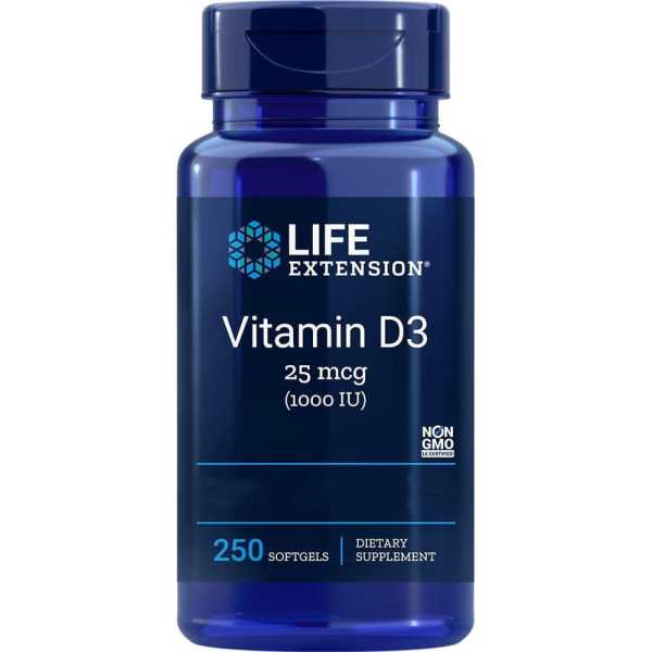 Life Extension, Vitamin D3, 1.000 IU, 250 Weichkapseln