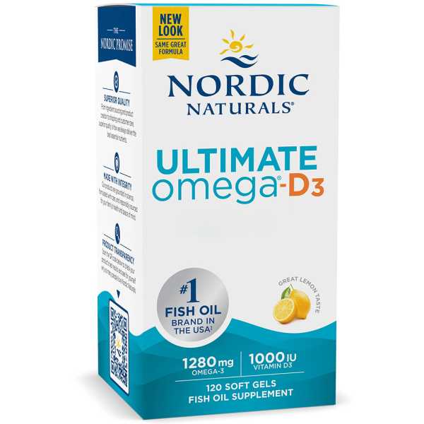 Nordic Naturals, Ultimate Omega-D3 Lemon, 120 Weichkapseln