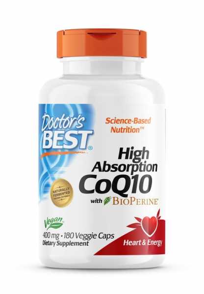 Doctor's Best, High Absorption CoQ10, 400mg, 180 veg. Kapseln
