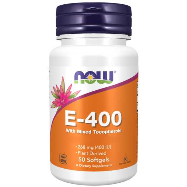 Now Foods, Vitamin E-400 IU, 50 Weichkapseln