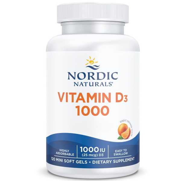 Nordic Naturals, Vitamin D3, Orange, 1000 IU, 120 Weichkapseln