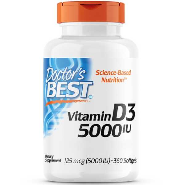 Doctor's Best, Vitamin D3 Depot, 5000 IU, 360 Weichkapseln