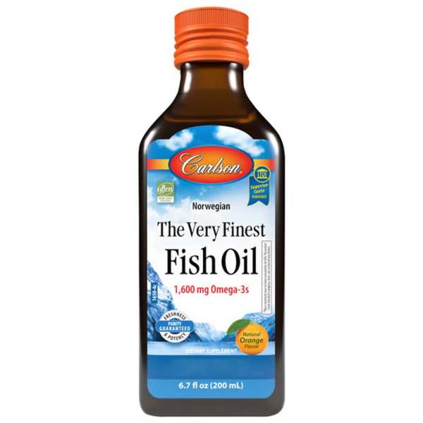 Carlson Labs, The Very Finest Fish Oil, Orangenschmack, 1600mg, 200ml