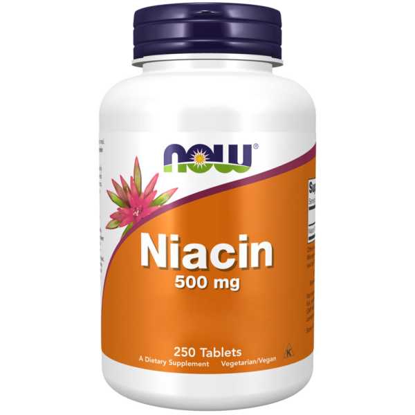 Now Foods, Niacin, 500mg, 250 Veg. Tabletten