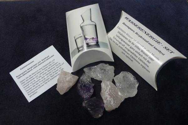 Aqua Lapis  300 gr Wassersteine Amethyst Rosenquarz Bergkristall 1kg=10,67€ 