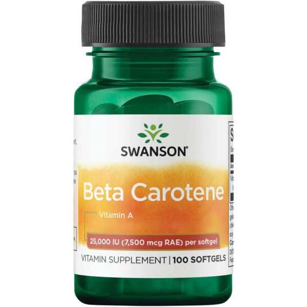 Swanson, Beta Carotene 25,000IU (7,500mcg), 100 Weichkapseln