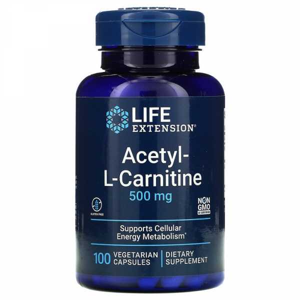 Life Extension, Acetyl-L-Carnitine, 500 mg, 100 Veg. Kapseln