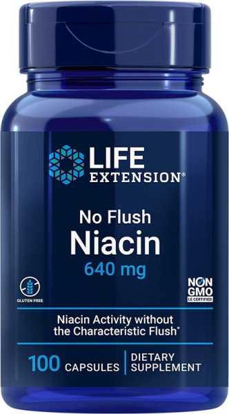 Life Extension, No-Flush Niacin, 640mg, 100 Kapseln | Sonderposten