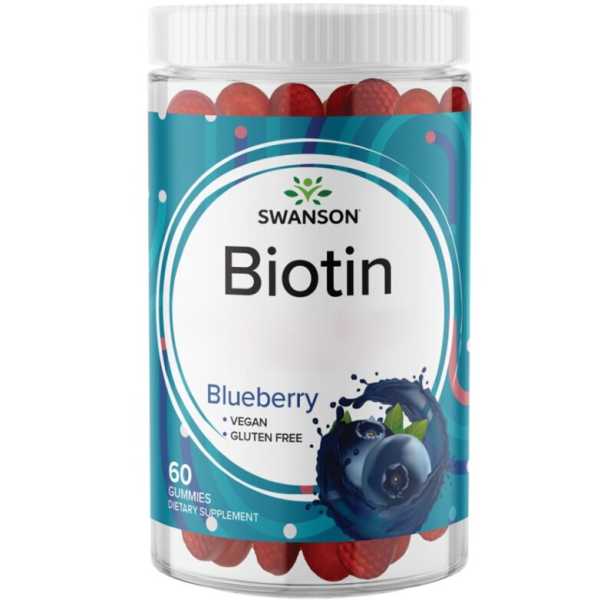 Swanson, Biotin Gummies - Blueberry, 2,500mcg, 60 Gummibären
