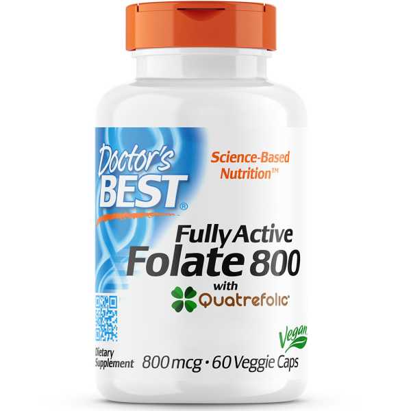 Doctor's Best, Fully Active Folate, 800mcg, 60 veg. Kapseln
