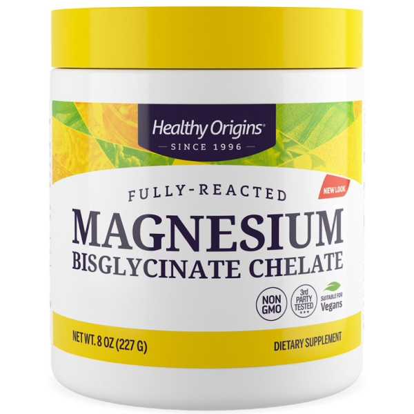 Healthy Origins, Fully Reacted Magnesium Bisglycinate Chelate, 8 oz (227 g)