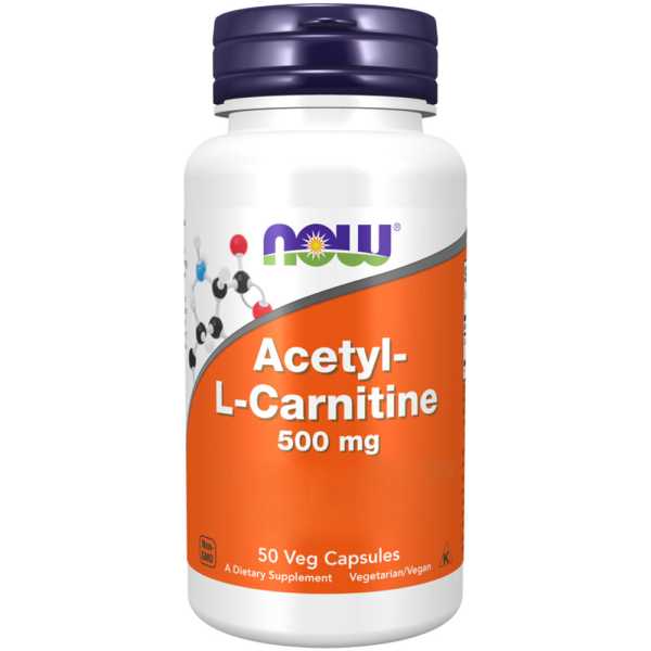Now Foods, Acetyl-L-Carnitine, 500mg, 50 vegane Kapseln