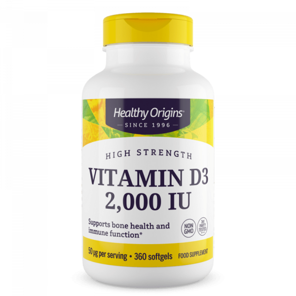 Healthy Origins, Vitamin D3, 2,000 IU, 360 Weichkapseln