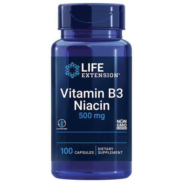 Life Extension, Vitamin B3 Niacin, 500mg, 100 Kapseln