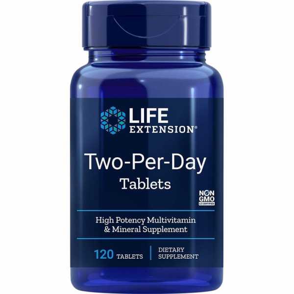 Life Extension, Multivitamin 2-pro-Tag (Two-per-Day), 120 Tabletten