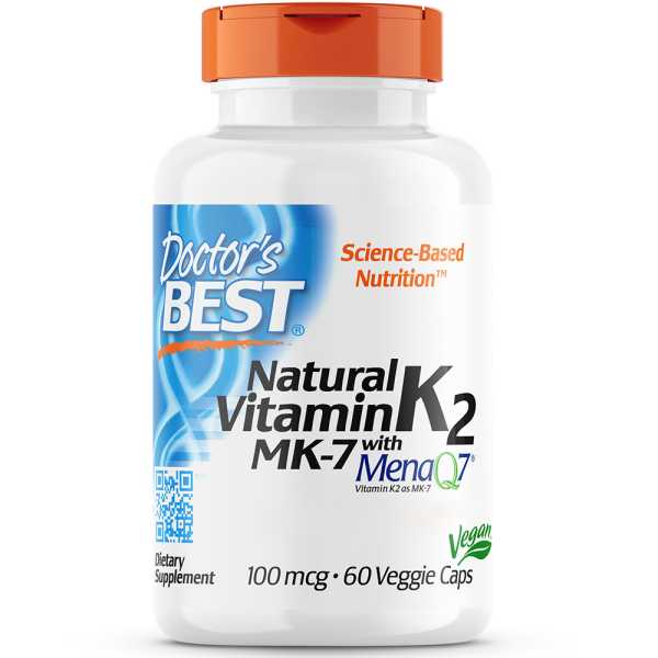 Doctor's Best, natürliches Vitamin K2, 100mcg, 60 Veg. Kapseln | MHD 07/24