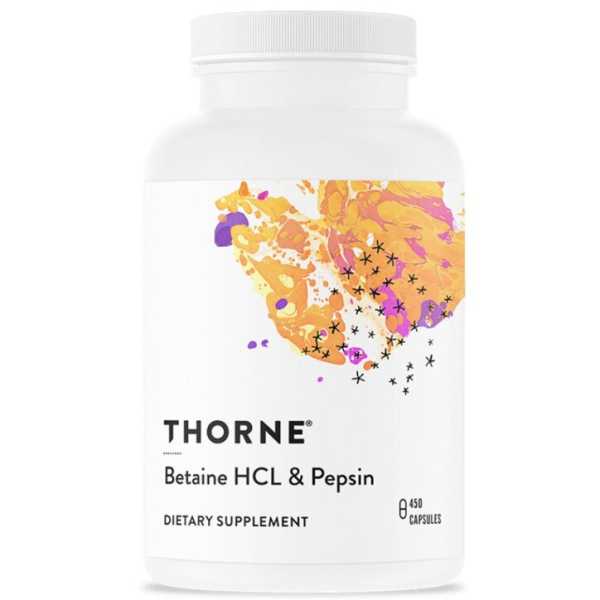 Thorne Research, Betaine HCL & Pepsin, 450 Kapseln