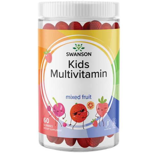 Swanson, Kids Multivitamin Gummies - Mixed Fruit, 60 Gummibären