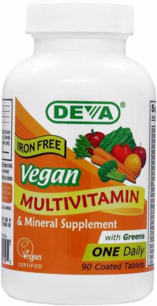 Deva, Multivitamine und Mineralien ohne Eisen, 90 Veg. Tabletten