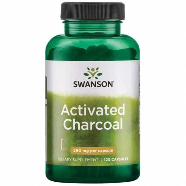 Swanson, Activated Charcoal, 260mg, 120 Kapseln