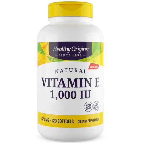 Healthy Origins, Natural Vitamin E 1000 IU, 120 Weichkapseln