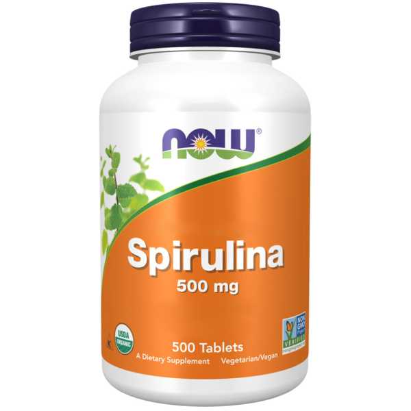 Now Foods, 100% Natural Spirulina, 500mg, 500 Tabletten