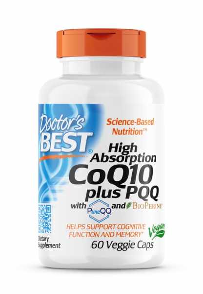 Doctor's Best, High Absorption CoQ10 mit PQQ, 60 Veg. Kapseln